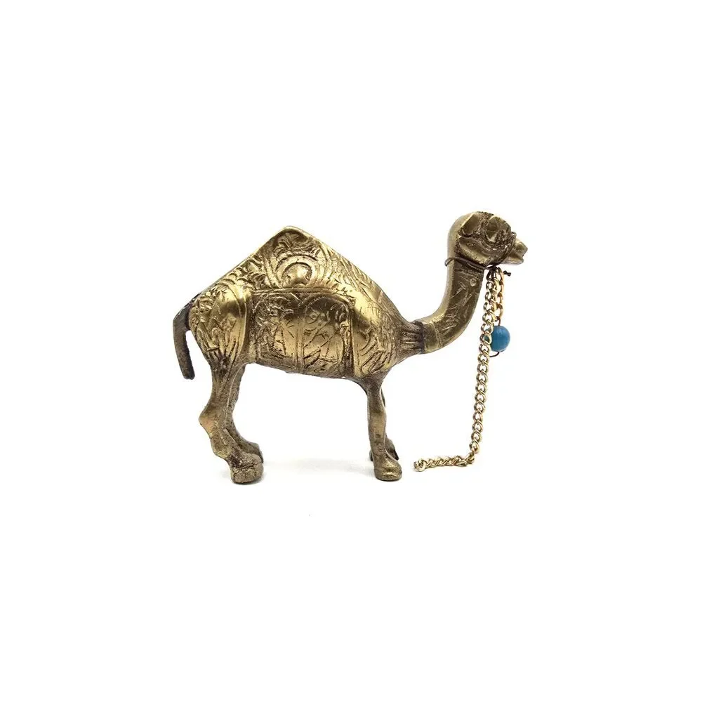 3 Camel, donkey caravan, brass bronze mini animal